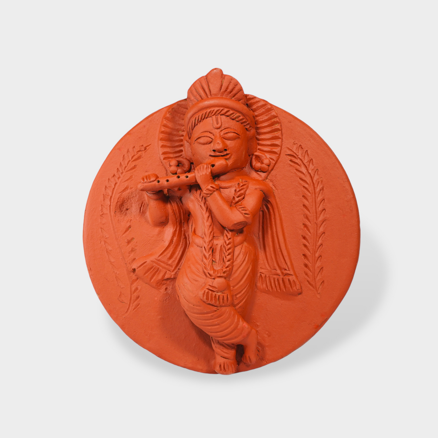 Molela Wall Plate - Krishna playing flute 9"