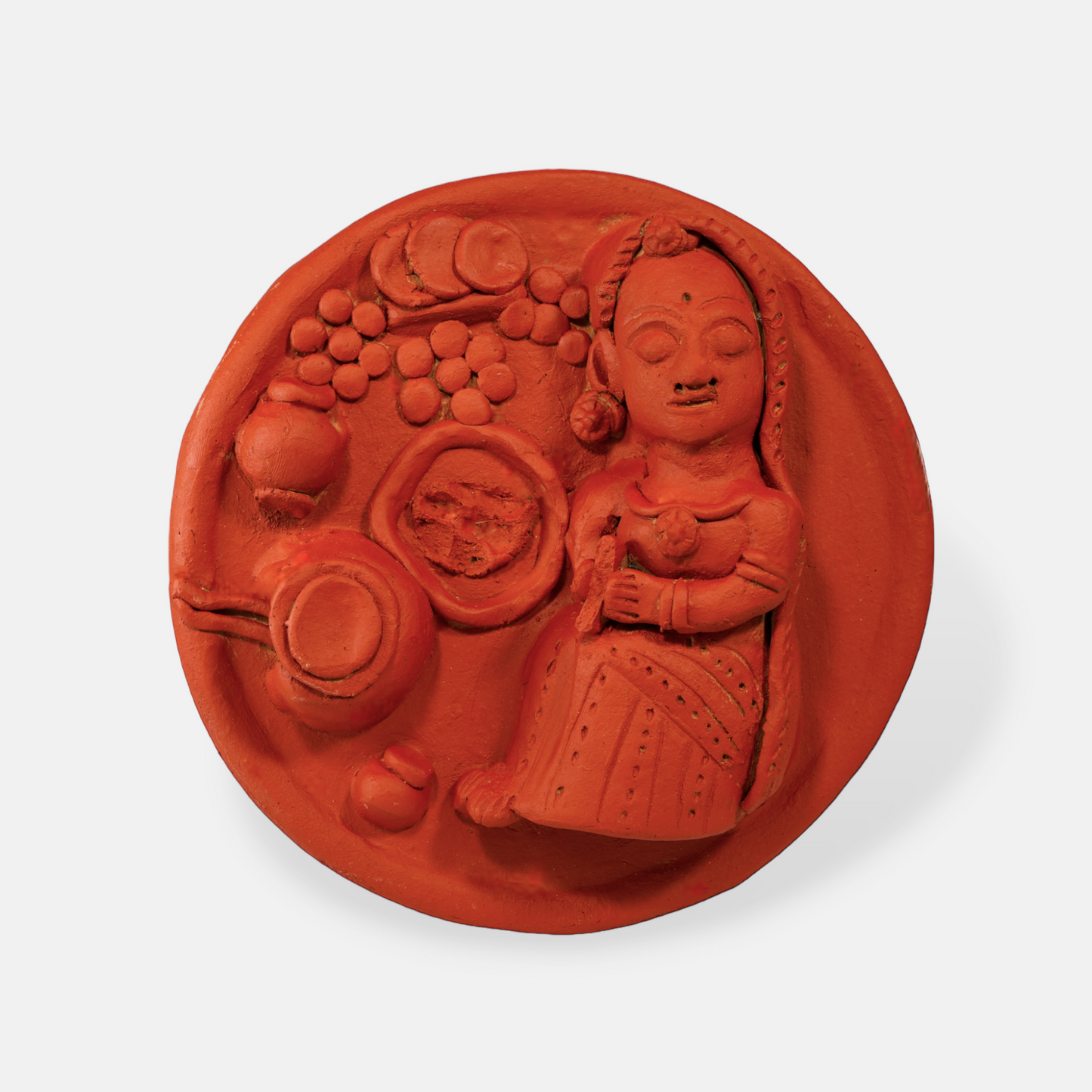 Molela Wall Plate - Woman Cooking 8"