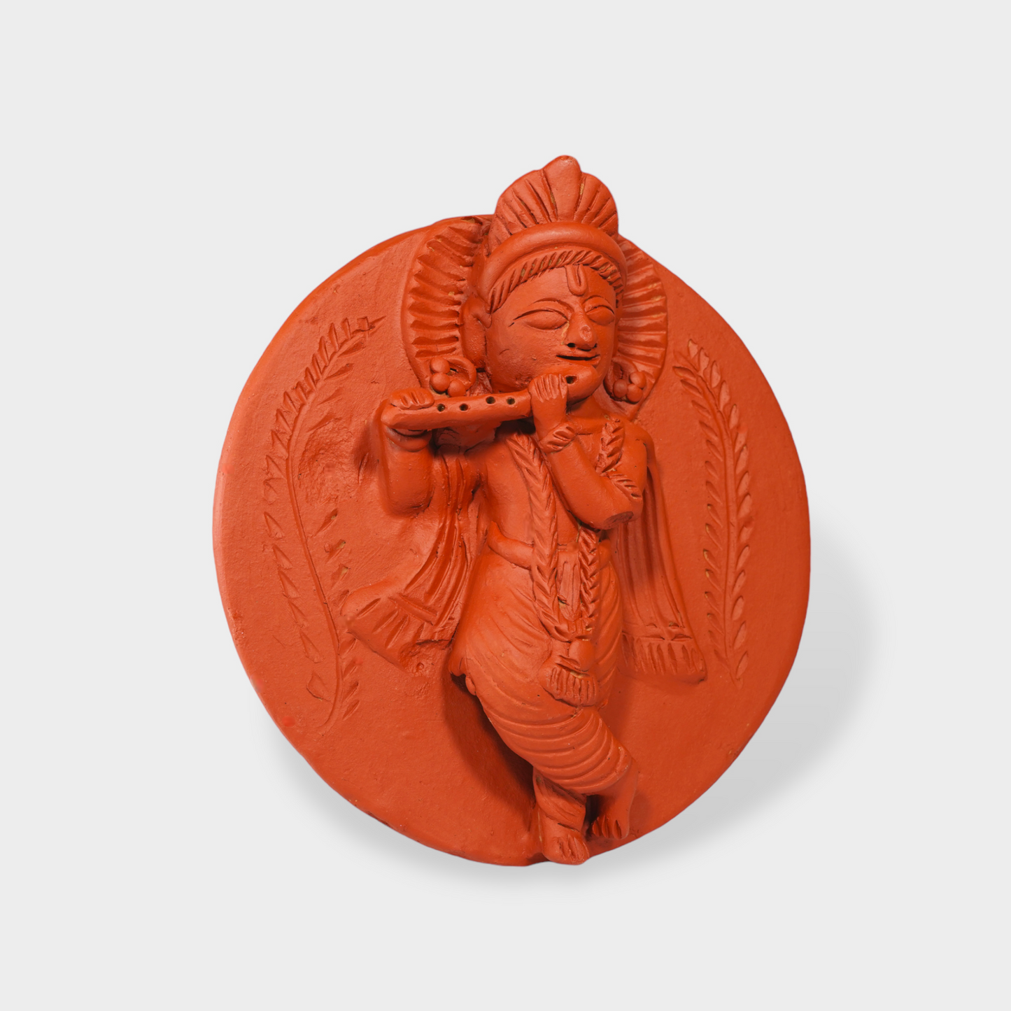 Molela Wall Plate - Krishna playing flute 9"