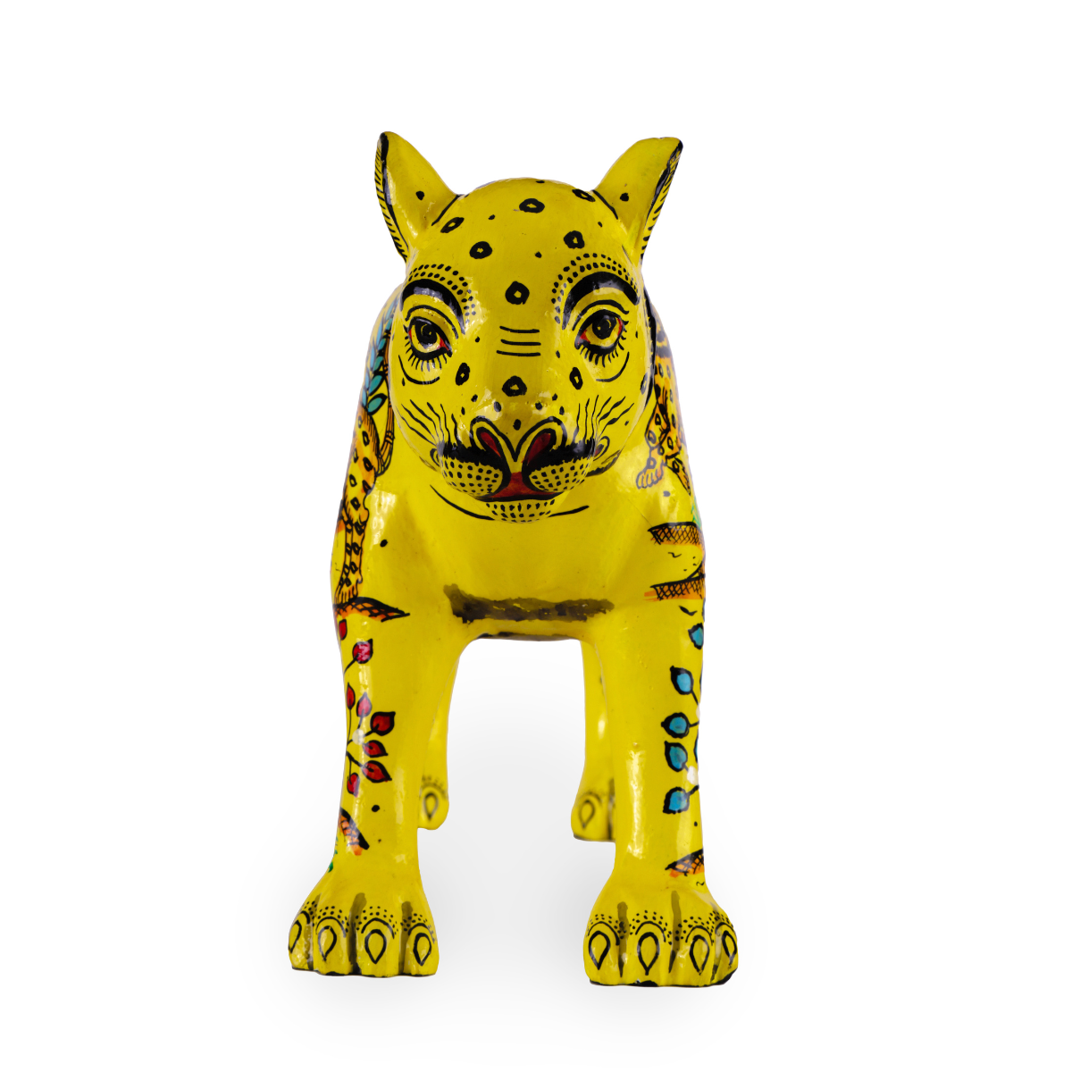 Pattachitra Tiger Curio - Yellow