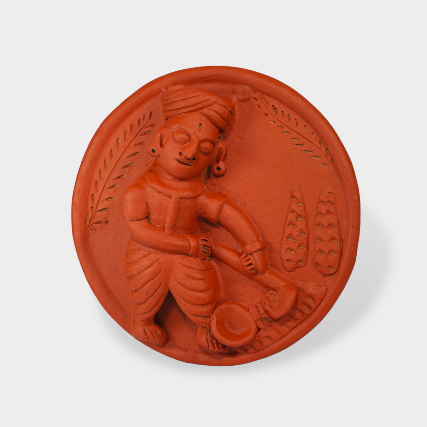 Molela Wall Plate - Farmer ploughing 8"