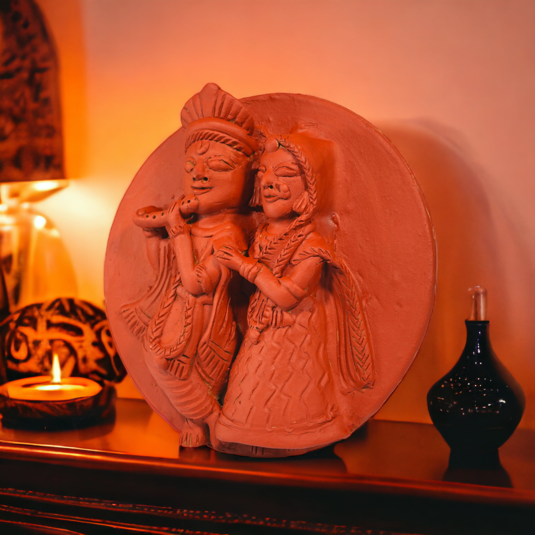 Molela Wall Plate - Radha Krishna 9"