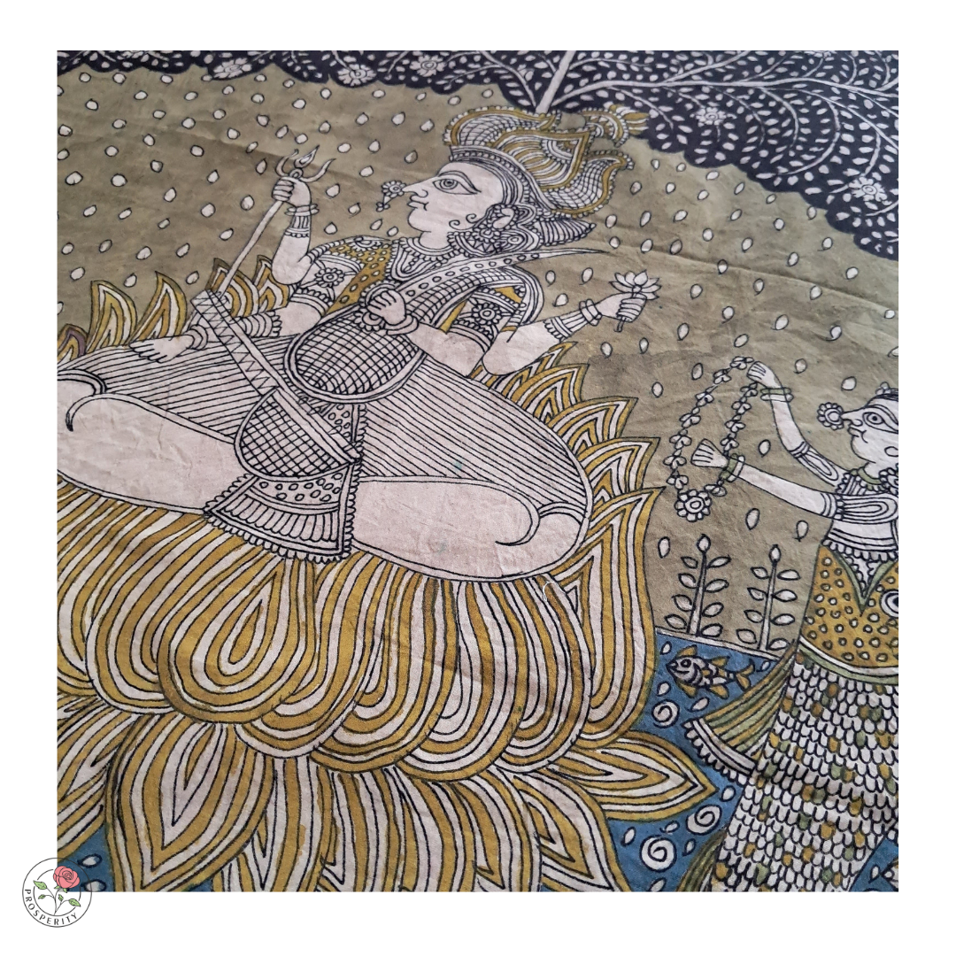 Ma Saraswati - Goddess of Wisdom - Mata ni Pachedi Painting (36" x 28")