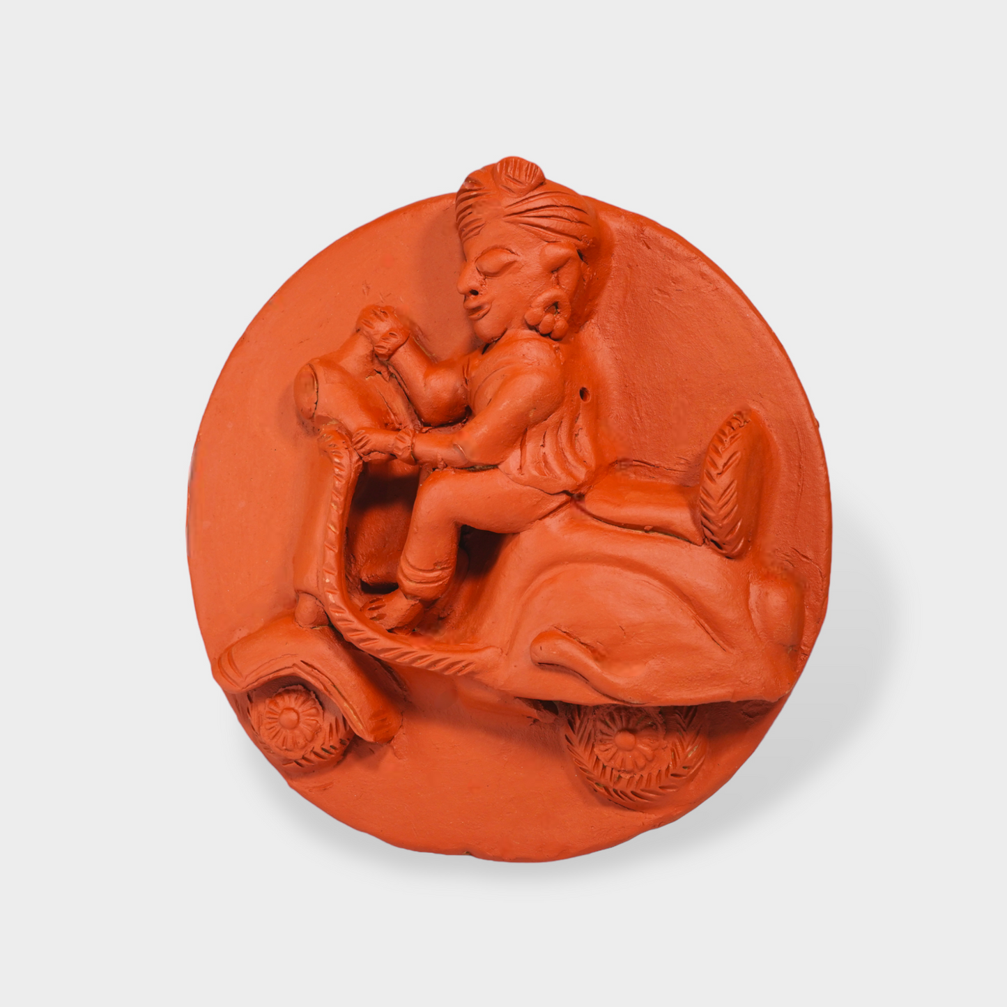 Molela Wall Plate - Man riding a scooter 9"