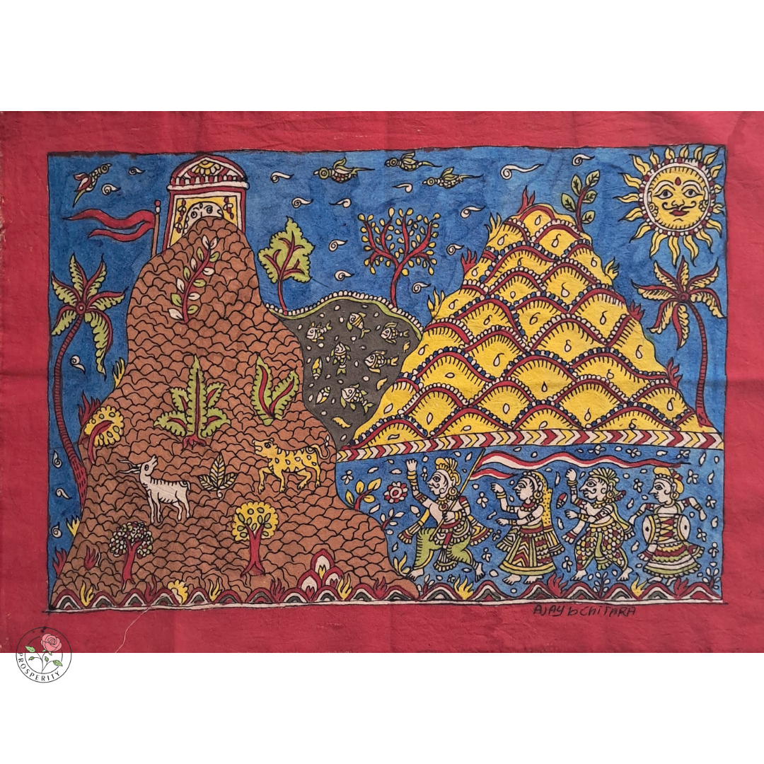 Pavagadh - Shaktipith - Mata ni Pachedi Painting (20" x 14")