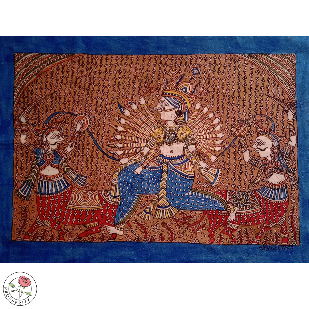 Visat the warrior - Goddess with twenty hands Mata ni pachedi painting