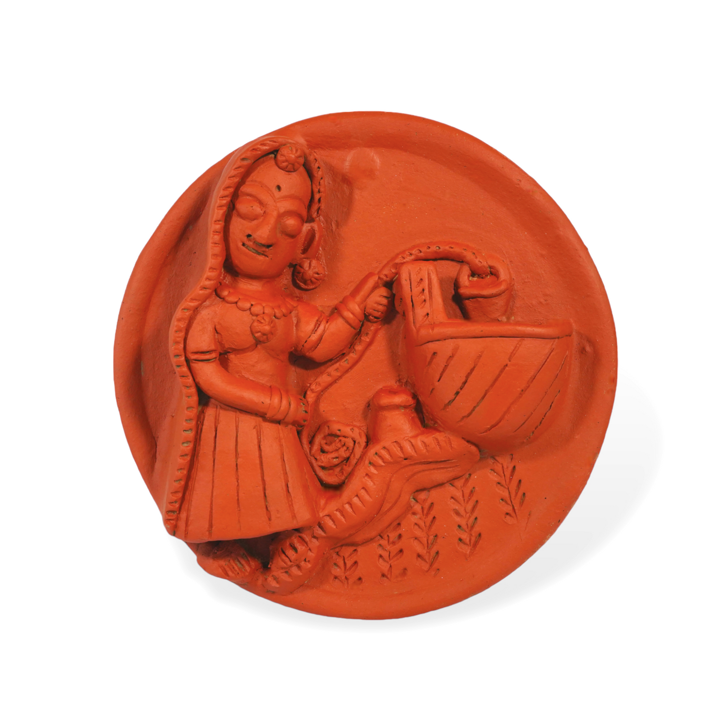 Molela Wall Plate - Woman at the well 8"
