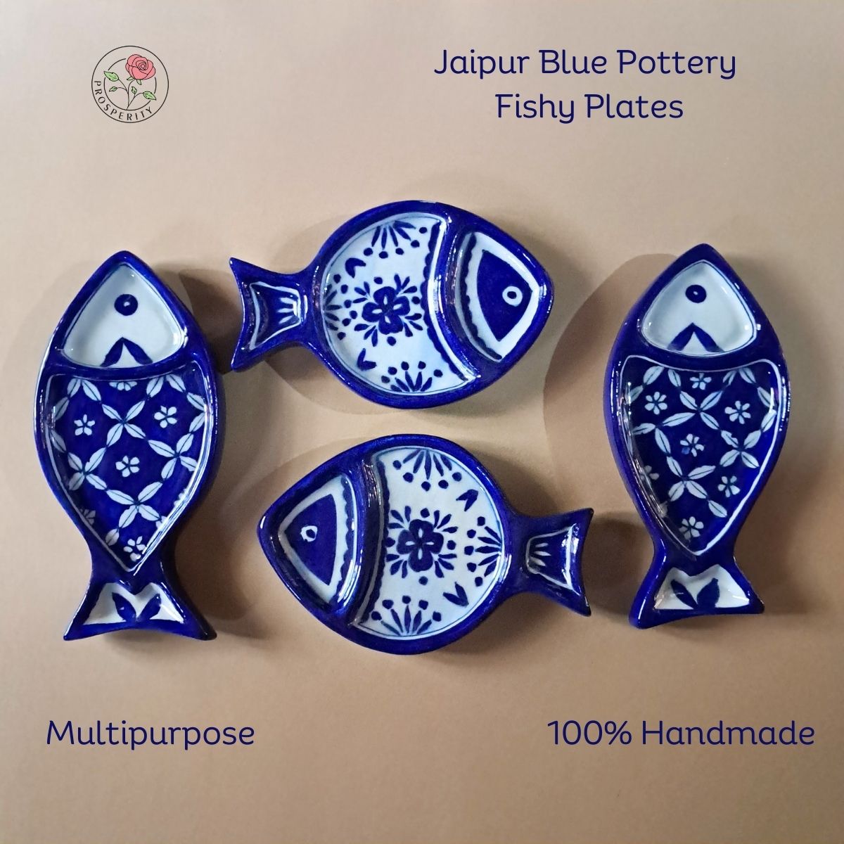 Jaipur Blue Pottery long Fishy Plate