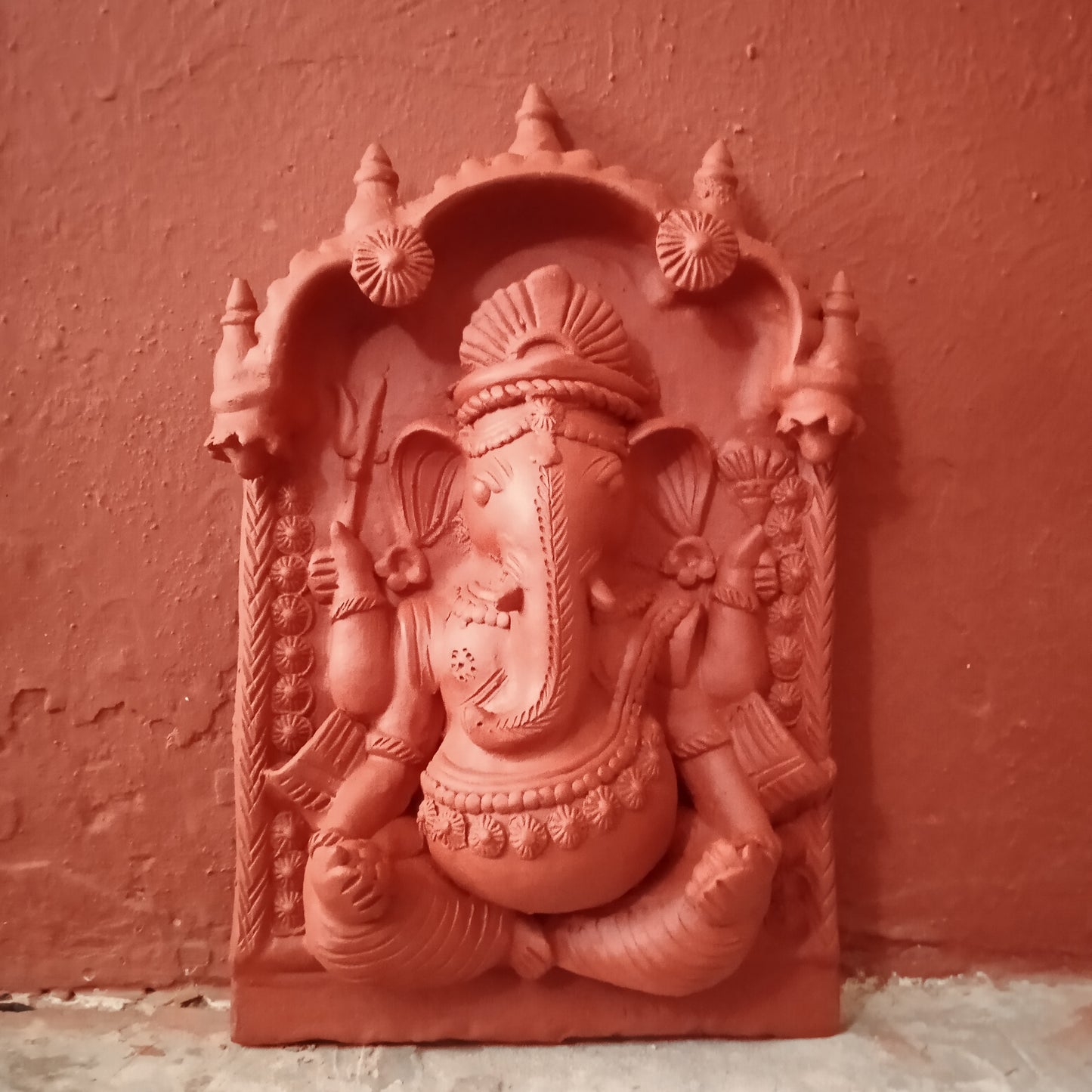 Ganesha - Molela Terracotta Plaque 18" H