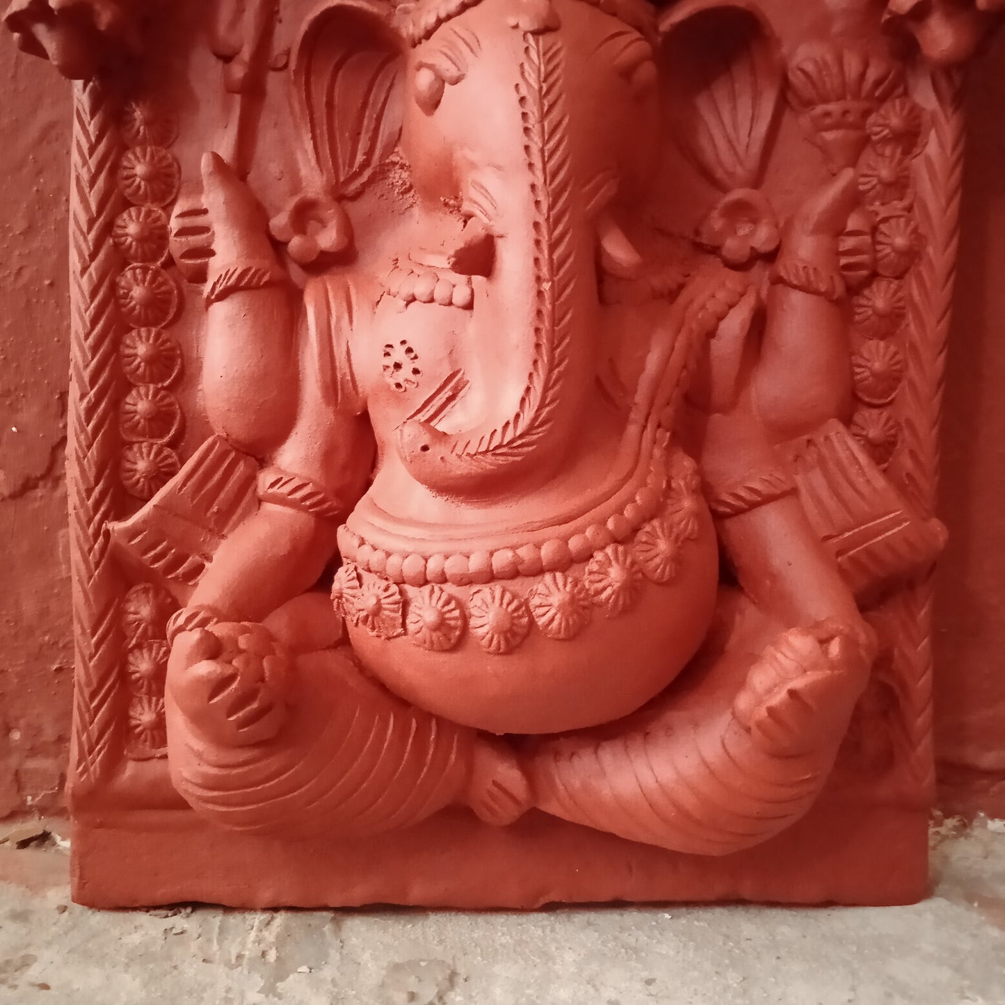 Ganesha - Molela Terracotta Plaque 18" H