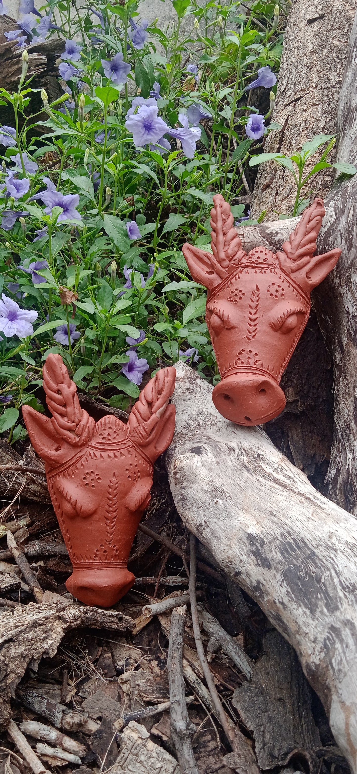 Terracotta Cow Head - Set of 2