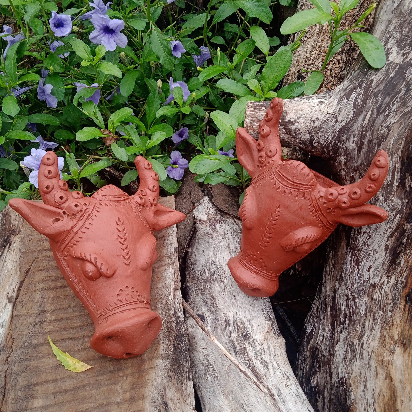 Terracotta Animal Head - Set of 2