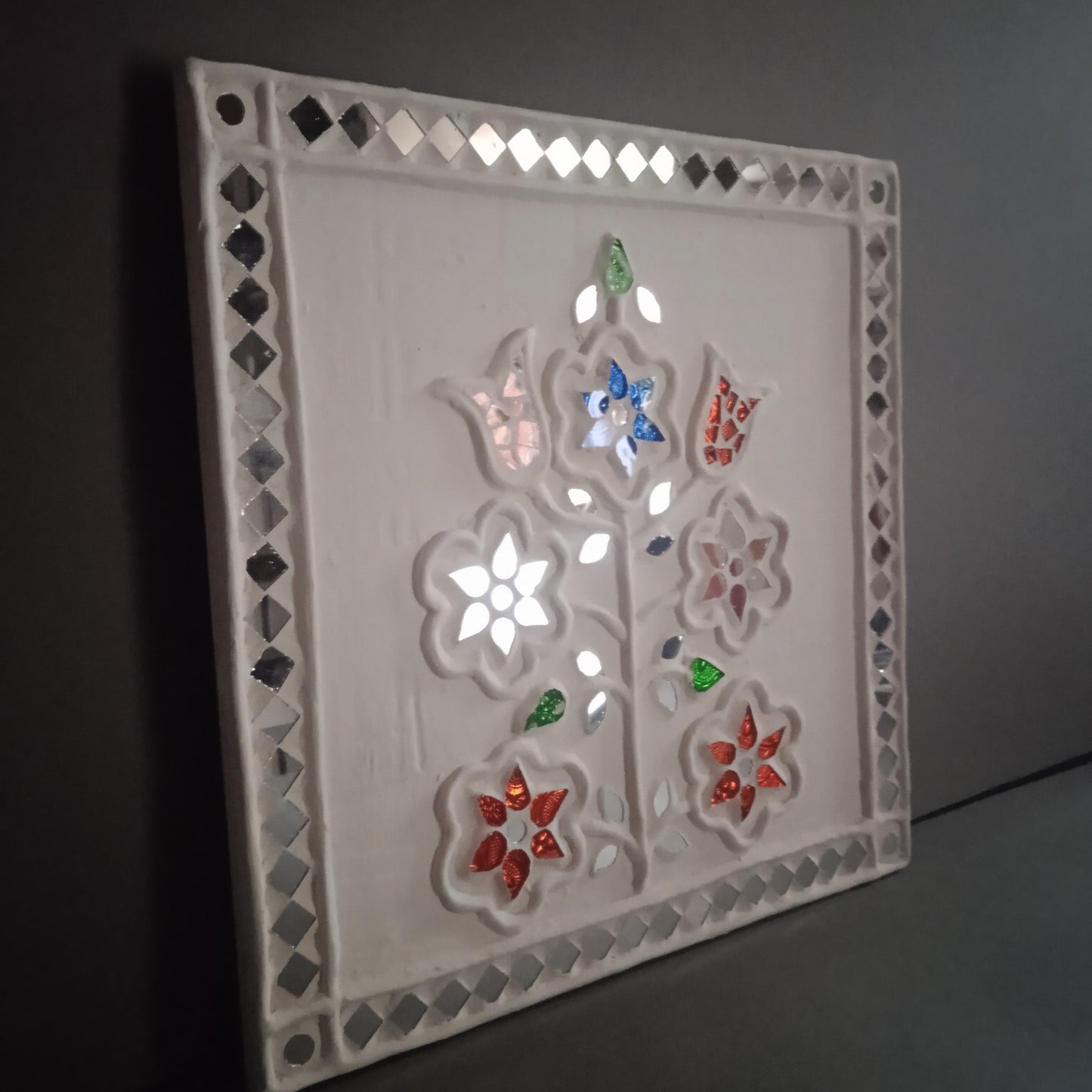 Baug - Lippan/Mud n Mirror work frame ( 12" x 12" x 0.5")