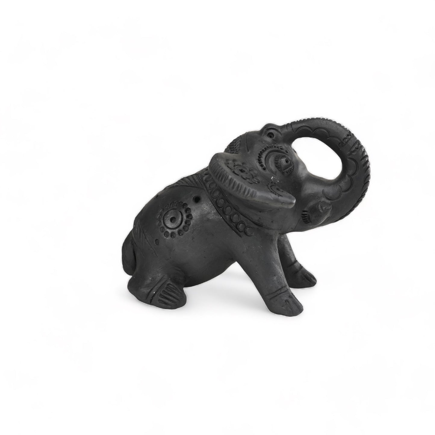 Sawai Madhopur Black Terracotta Elephant Figurine