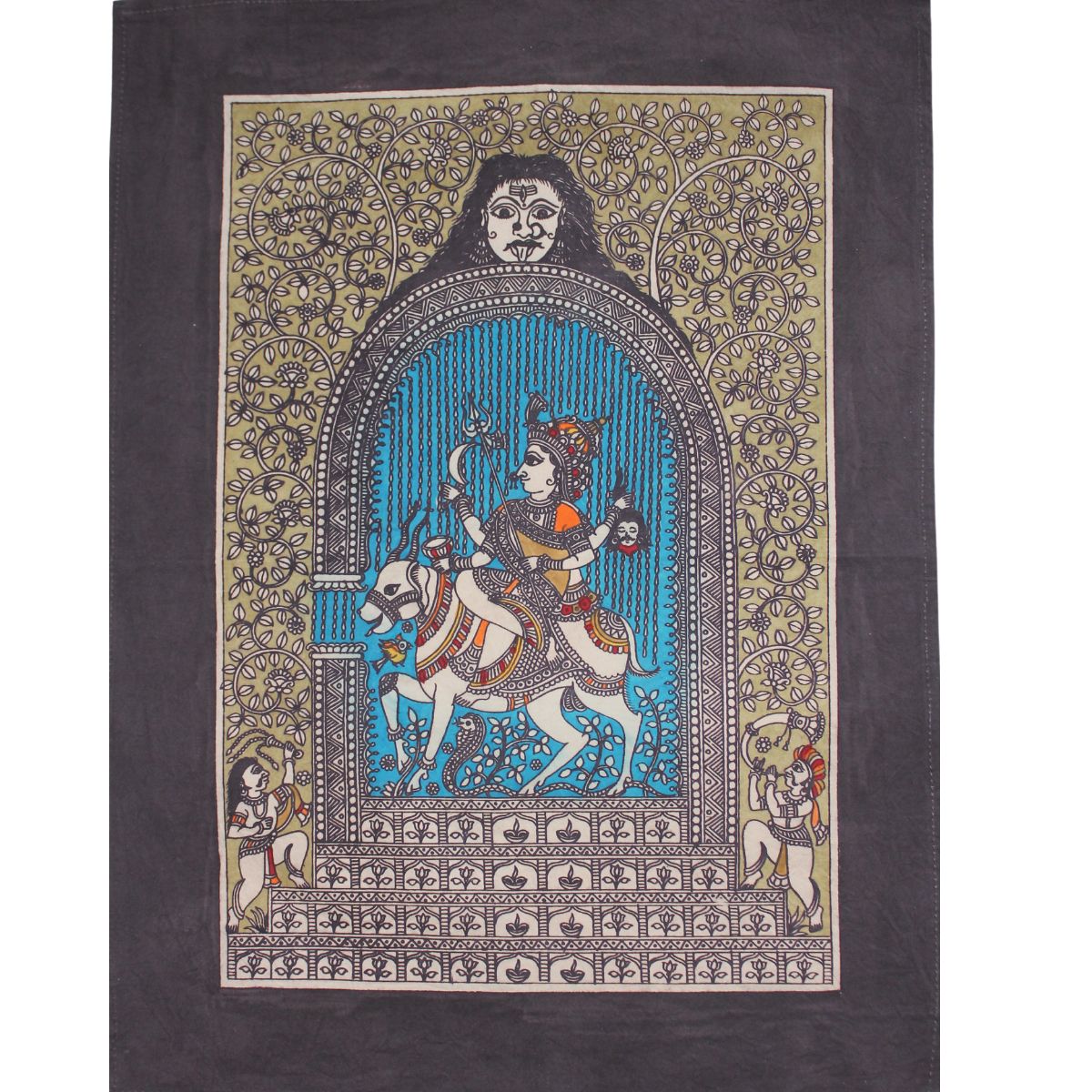 The Protector - 2 - Mata ni Pachhedi Painting (14” W * 18” H)