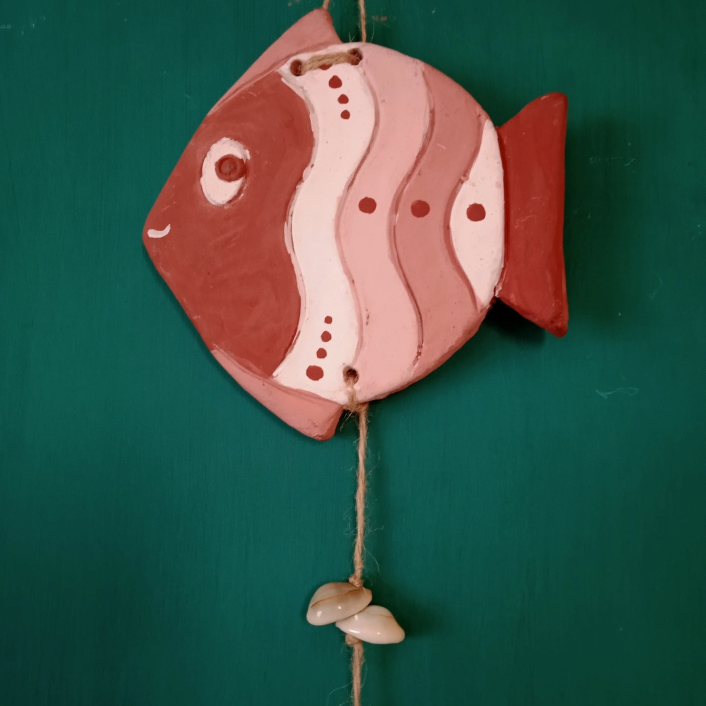 Fishy Family Terracotta Wall Hanging