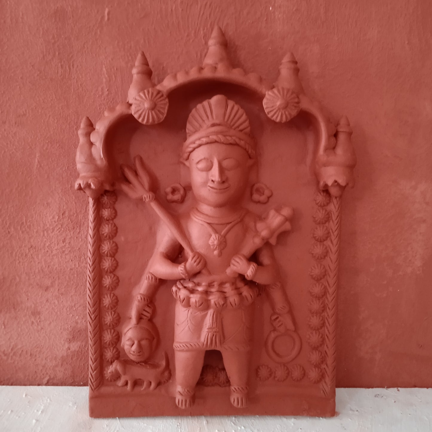 Bhairav - Terracotta Plaque 18" H