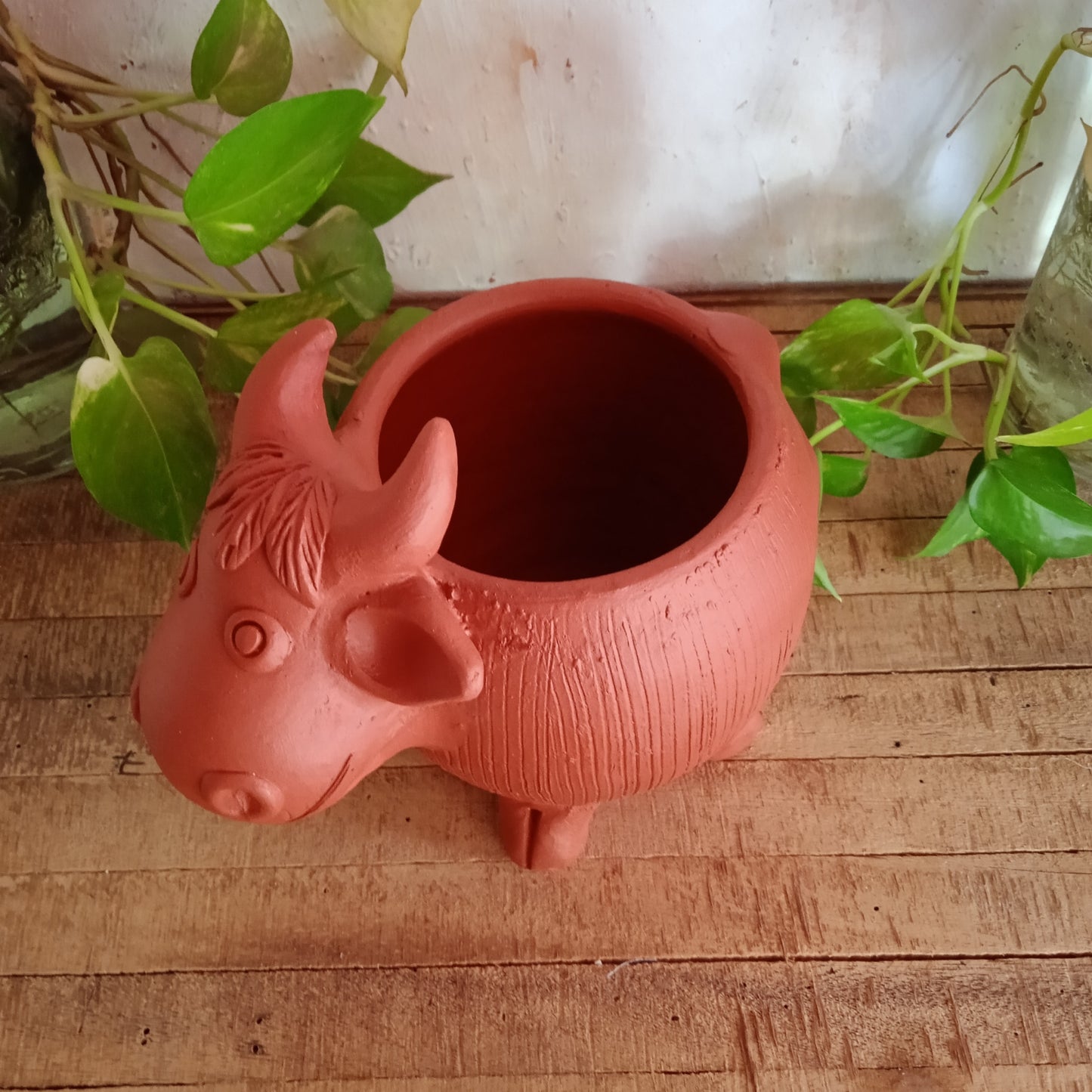 Terracotta Cow Planter