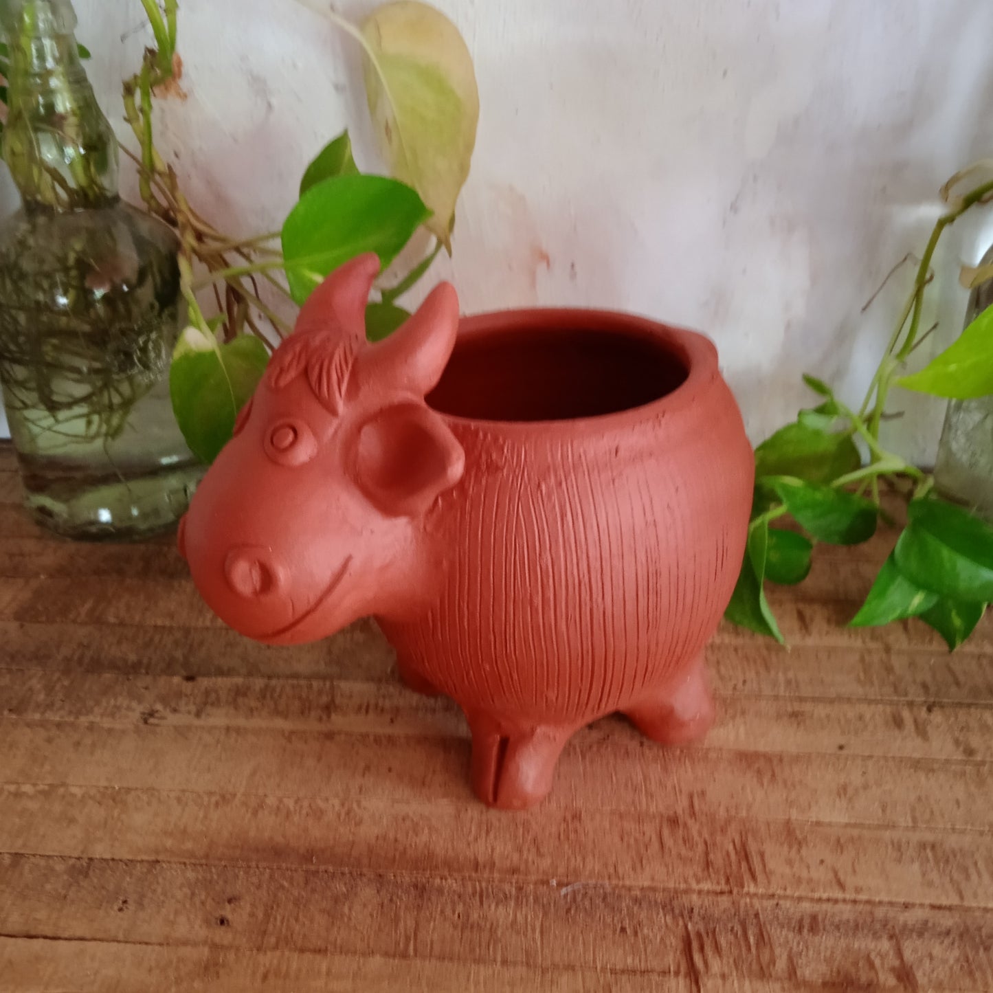 Terracotta Cow Planter
