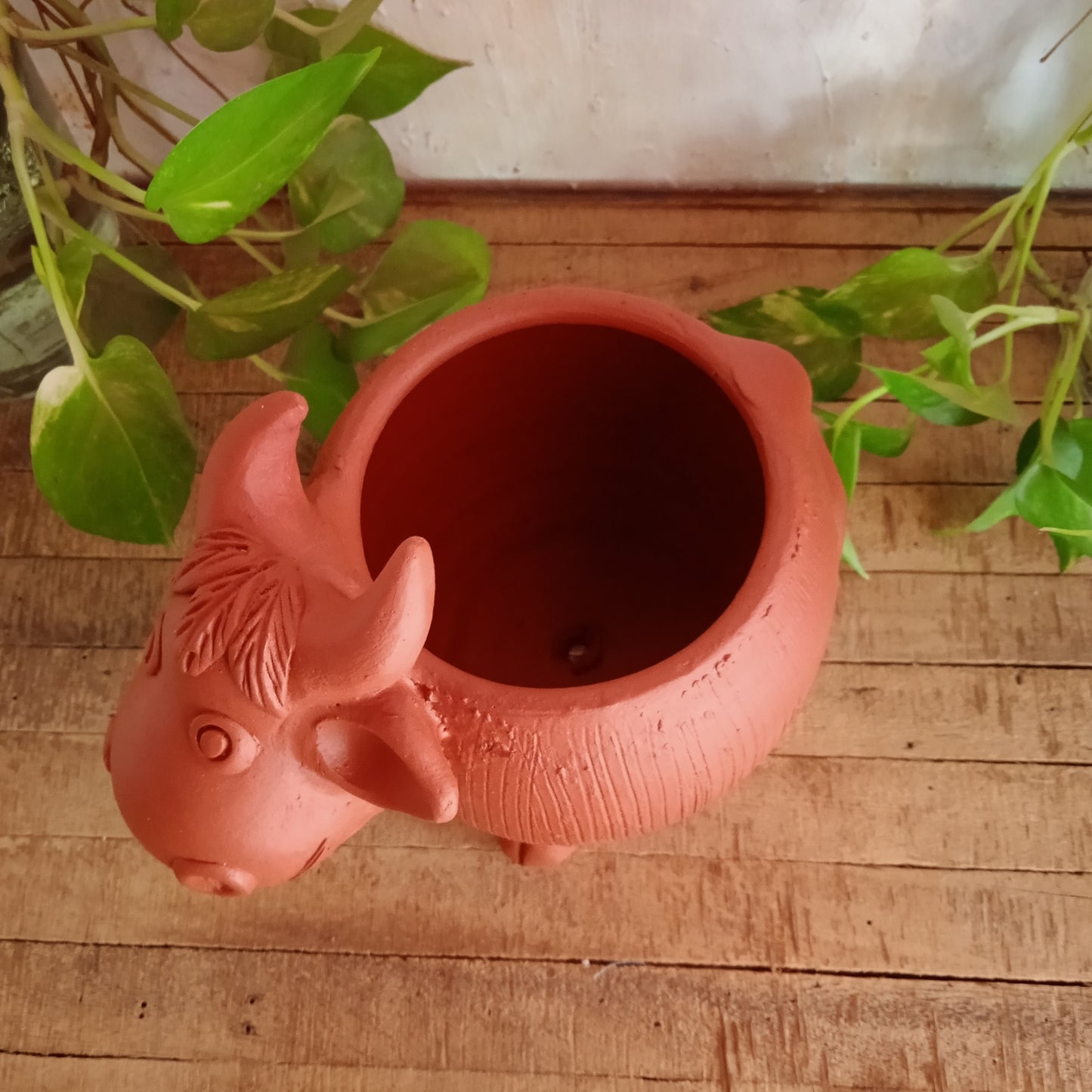 Terracotta Cow Planter