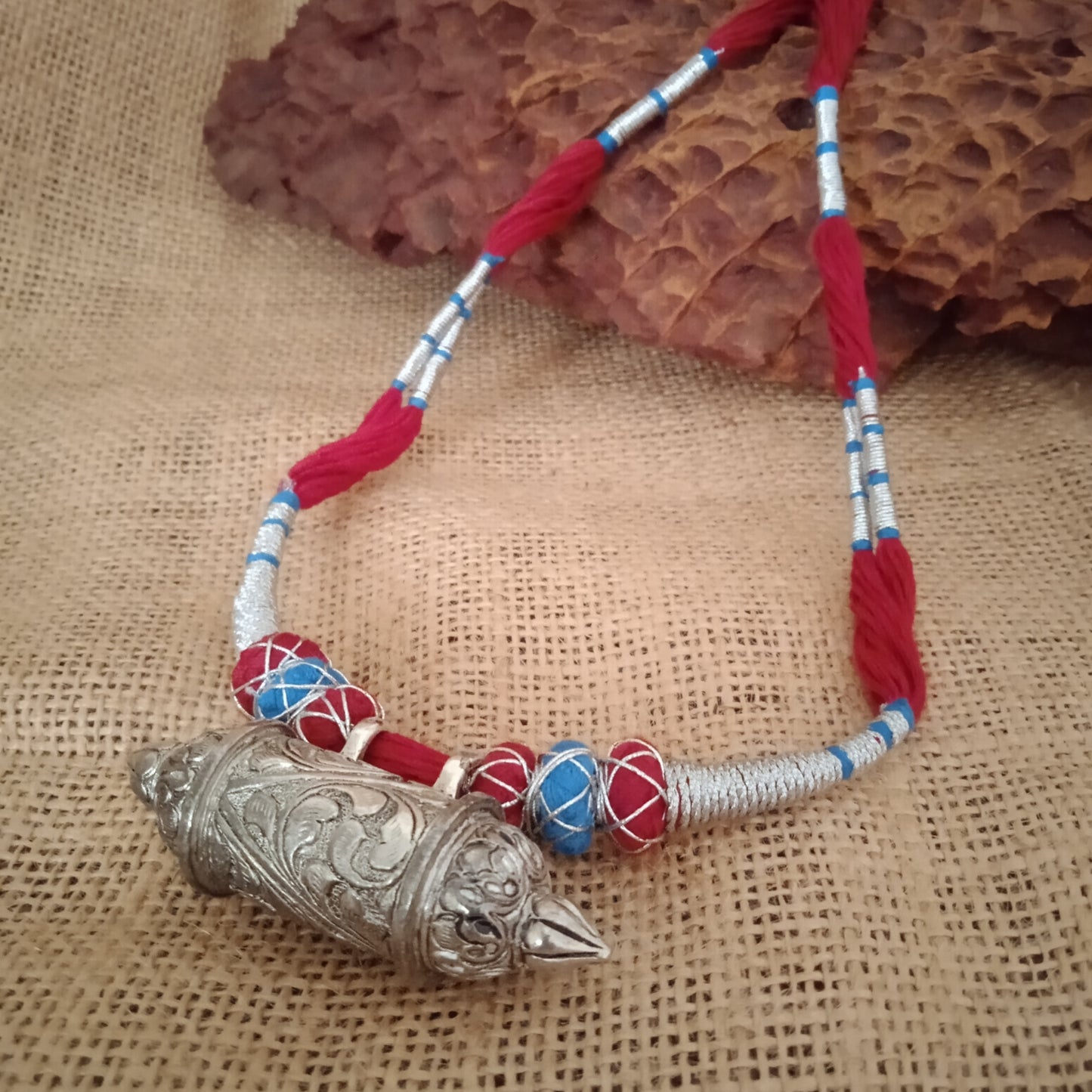 Amulet Necklace - Maroon