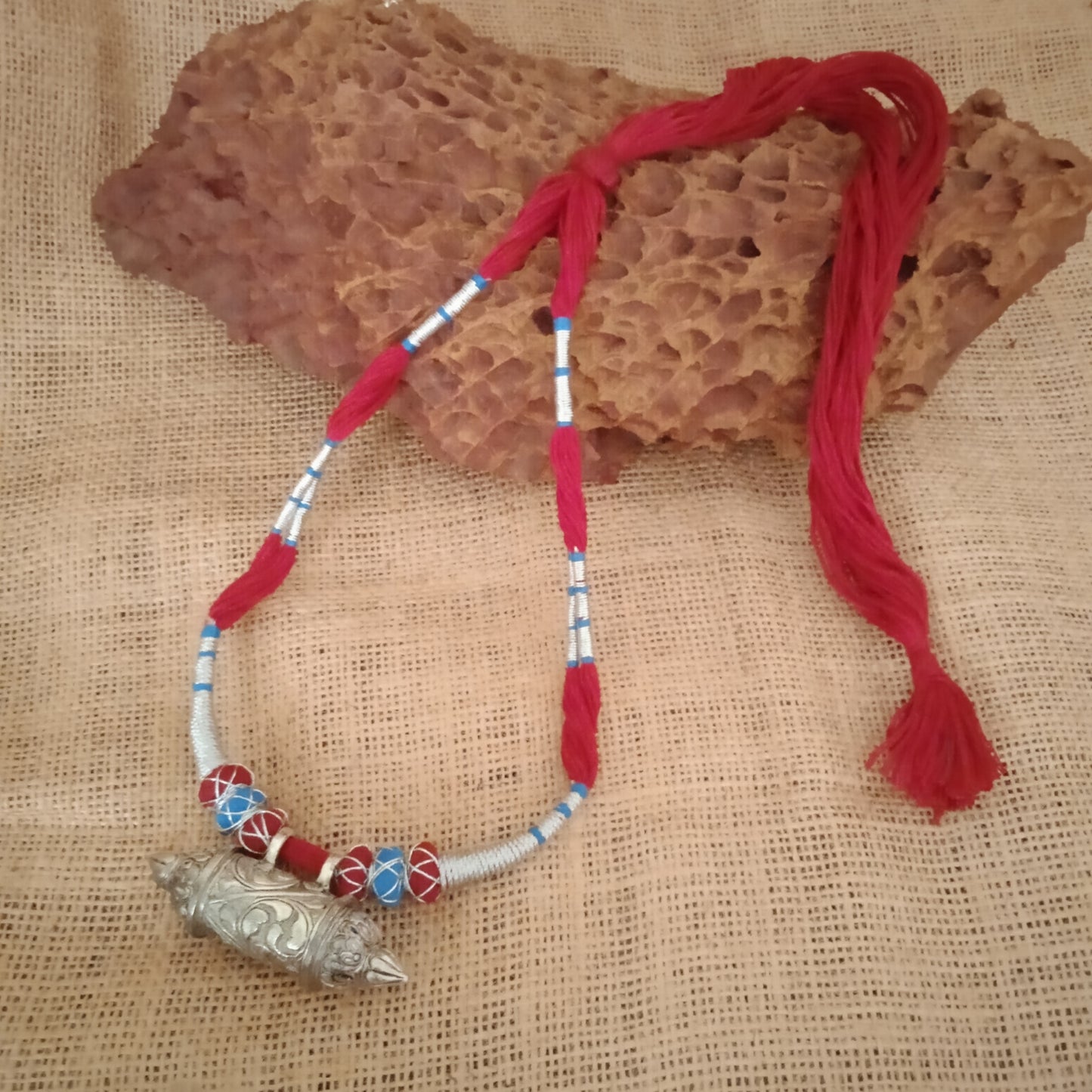 Amulet Necklace - Maroon