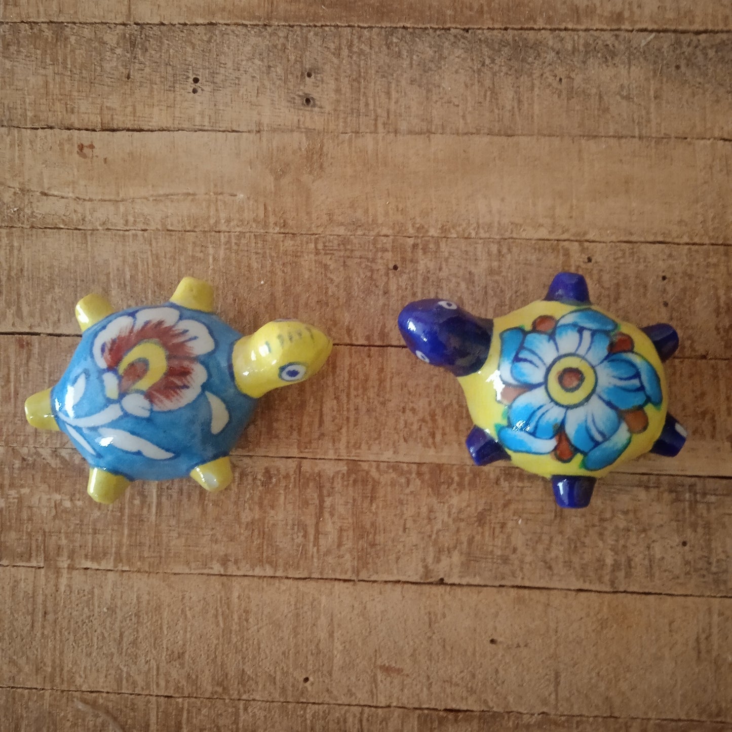Blue Pottery Tortoise Goodluck gift-paper weight (Set of 2)