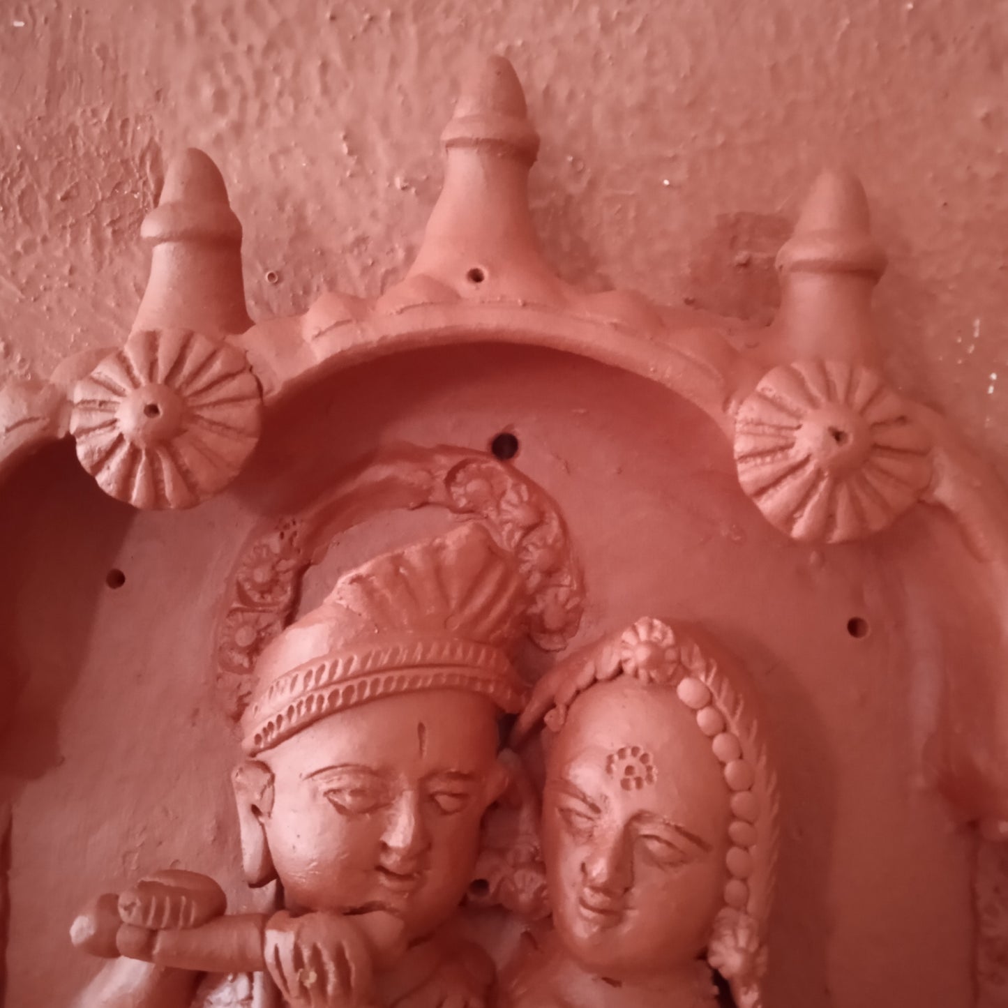 Radha Krishna Terracotta Panel