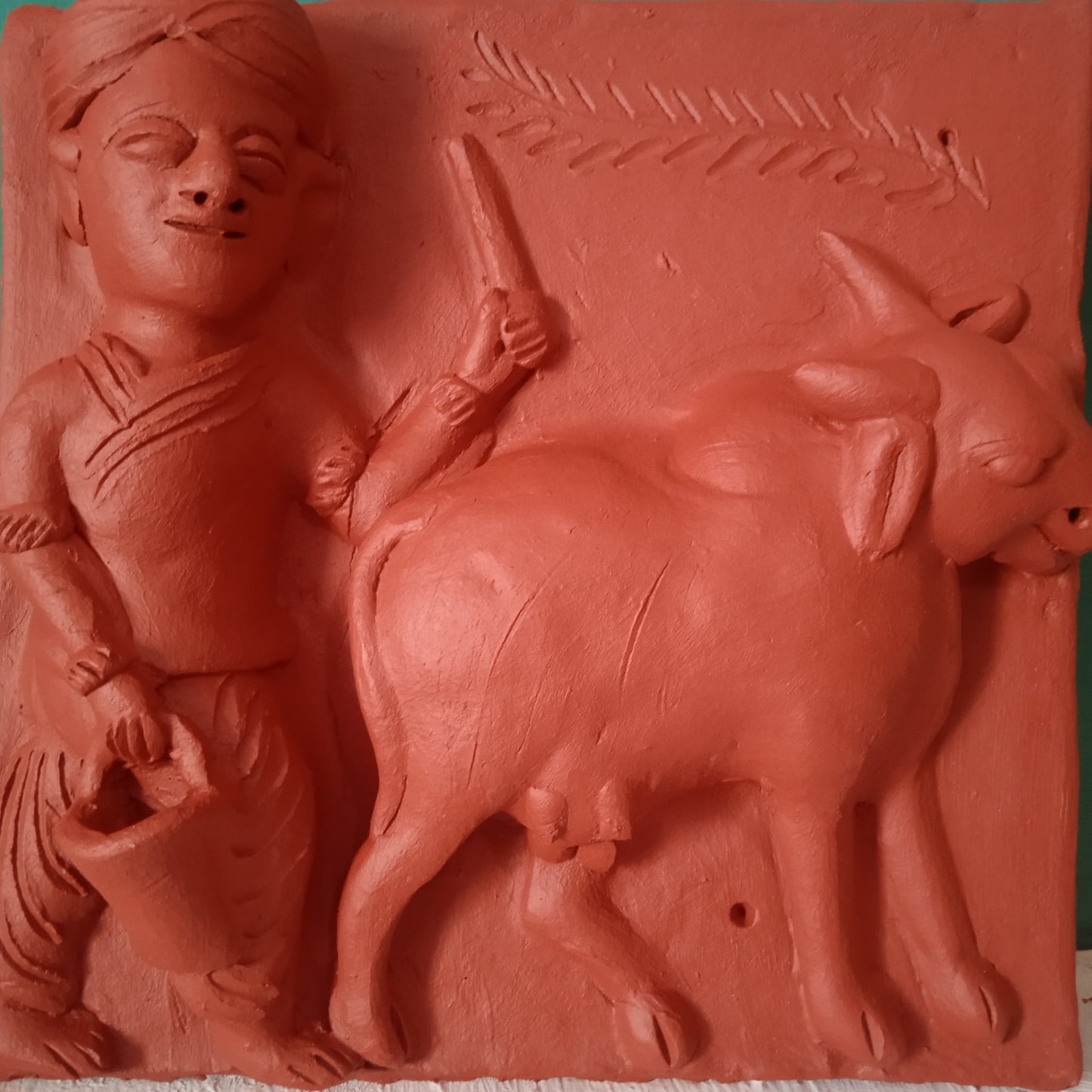 Terracotta Milk man tile