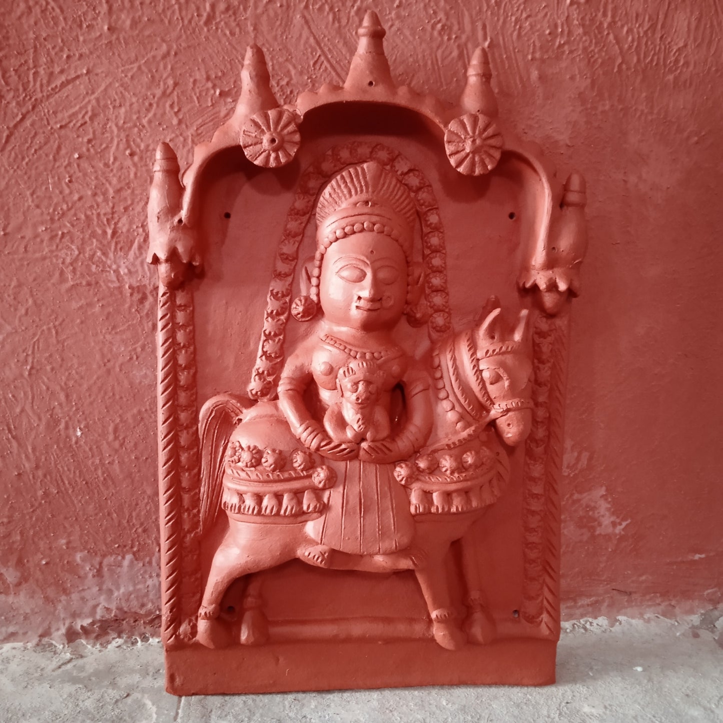 Goddess with a Baby - Terracotta Plaque 18" H