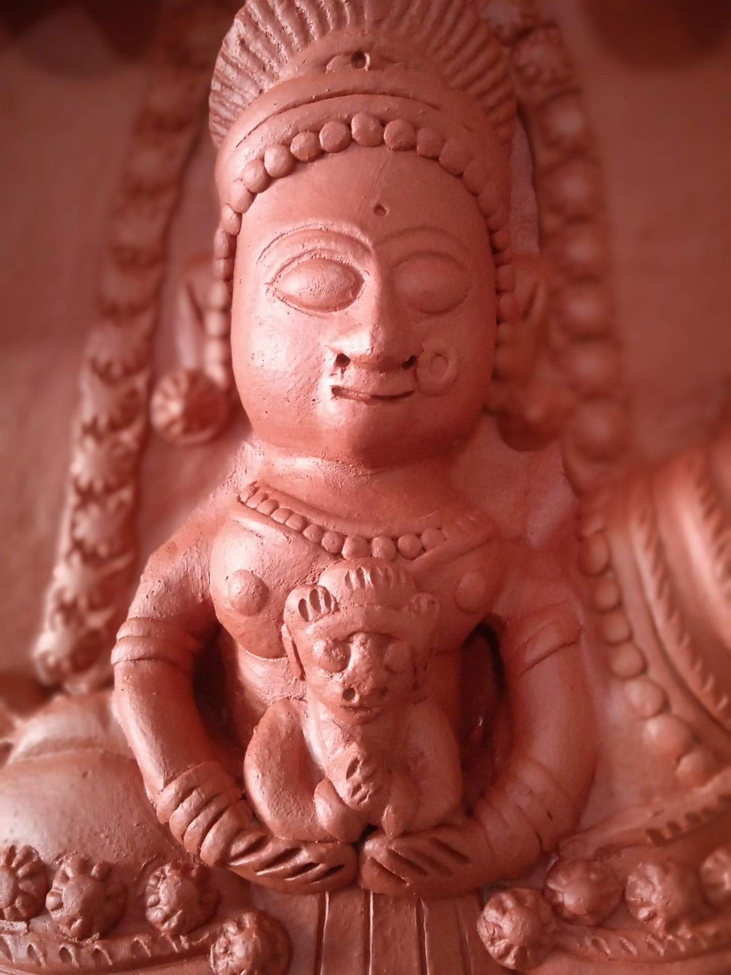 Goddess with a Baby - Terracotta Plaque 18" H