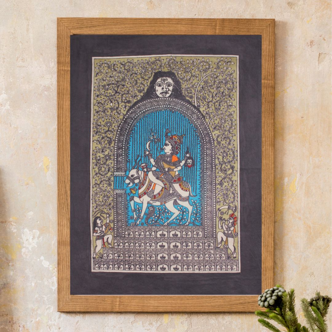 The Protector - 2 - Mata ni Pachhedi Painting (14” W * 18” H)