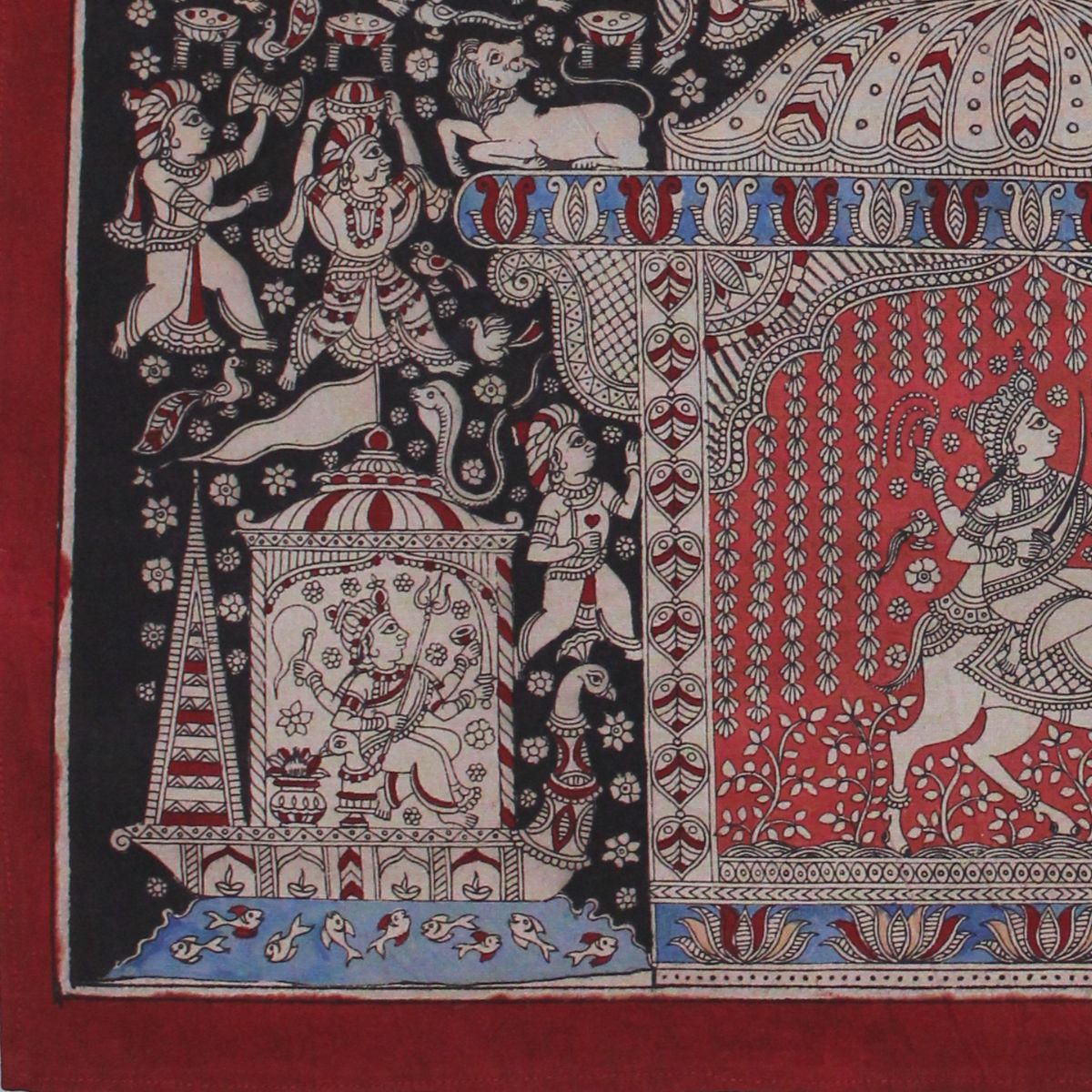 Red Temple - Mata ni Pachhedi Painting - 22” W * 29” H