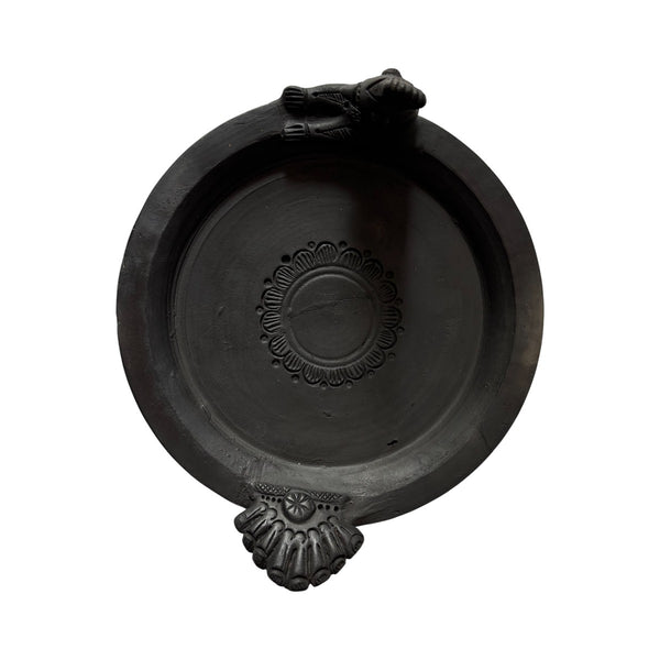 Sawai Madhopur Black Terracotta Peacock Serving Tray – Not So Perfect 5
