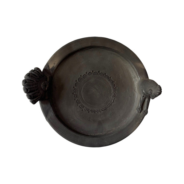 Sawai Madhopur Black Terracotta Peacock Serving Tray – Not So Perfect 1
