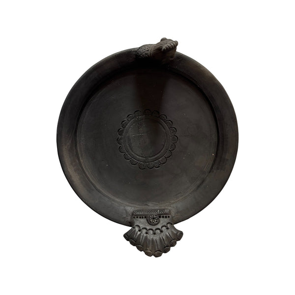 Sawai Madhopur Black Terracotta Peacock Serving Tray – Not So Perfect 3