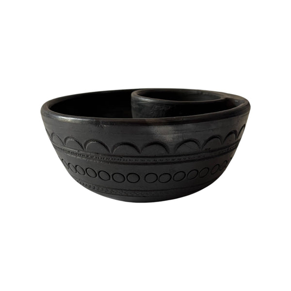Sawai Madhopur Black Terracotta Chip n Dip bowl Not So Perfect 3