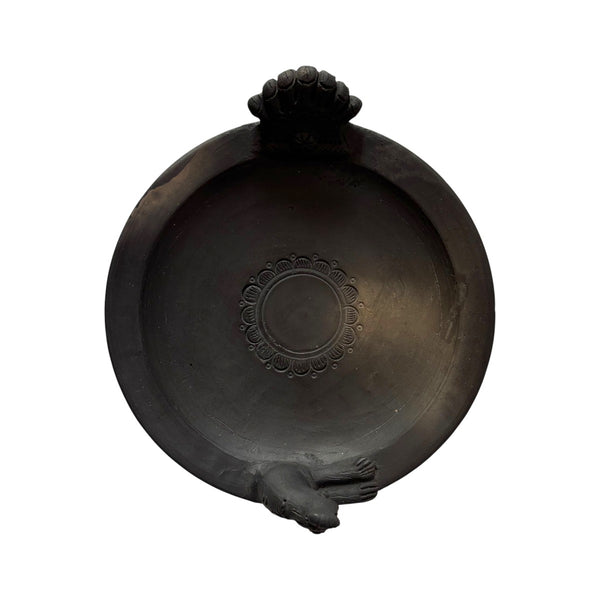 Sawai Madhopur Black Terracotta Peacock Serving Tray – Not So Perfect 6