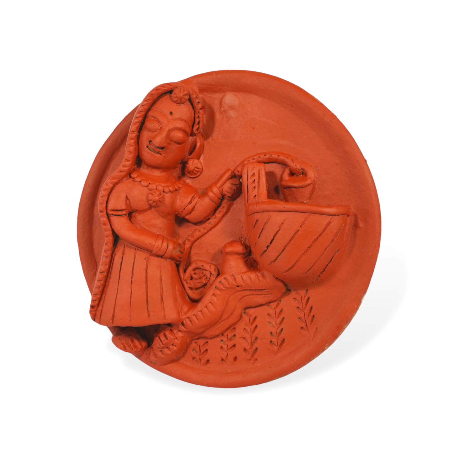 Molela Wall Plate - Woman at the well  8"
