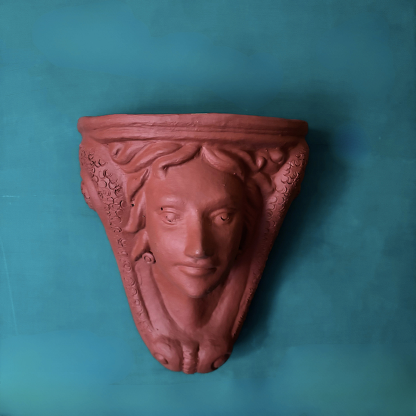 Handcrafted Terracotta Josephine Head Wall Shelf