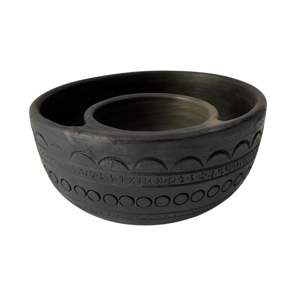Sawai Madhopur Black Terracotta Chip n Dip bowl Not So Perfect 2