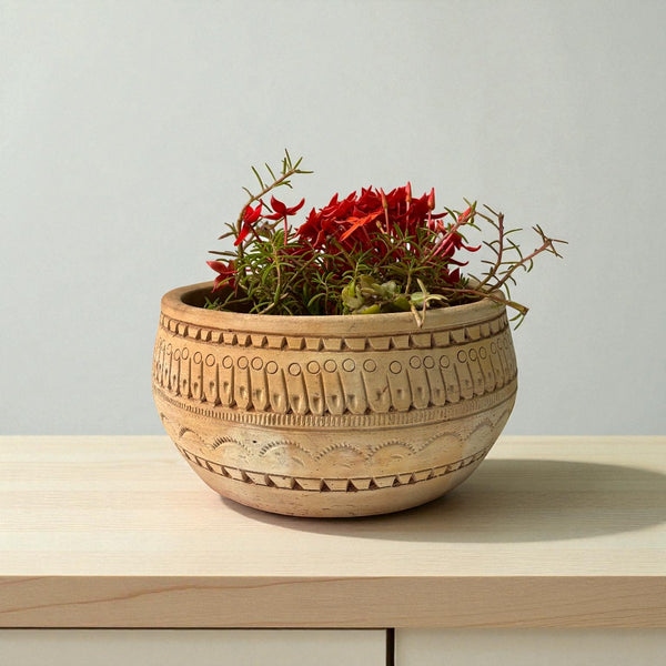 Rustic Handcrafted Terracotta Pot | Decorative & Multipurpose Earthen Bowl