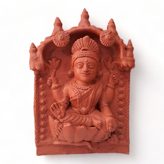 Maa Laxmi - Goddess of Prosperity - Terracotta Panel