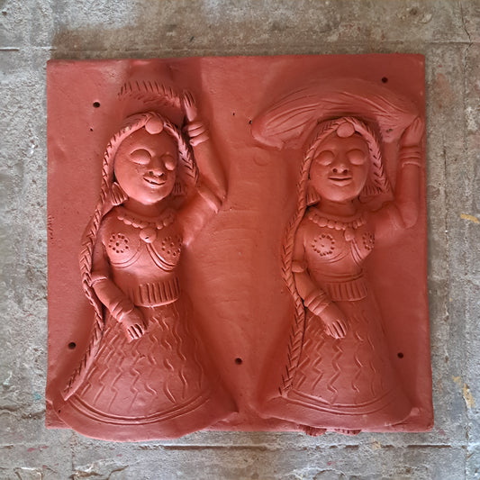 Women with Grass- Terracotta Tile