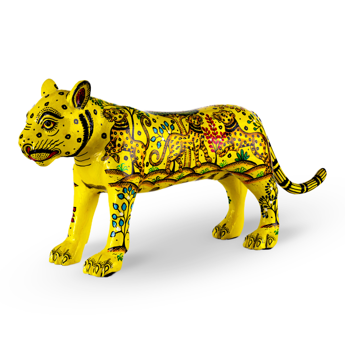 Pattachitra Tiger Curio - Yellow