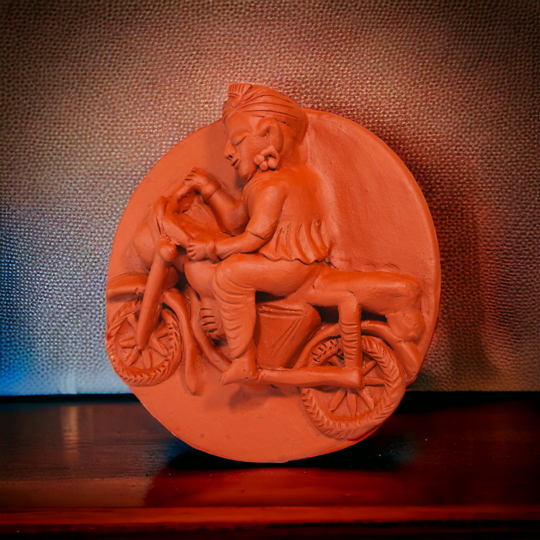 Molela Wall Plate - The Biker  9"