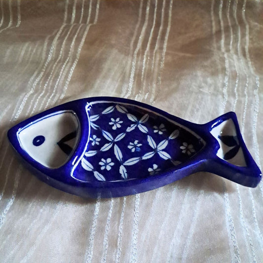 Jaipur Blue Pottery long Fishy Plate