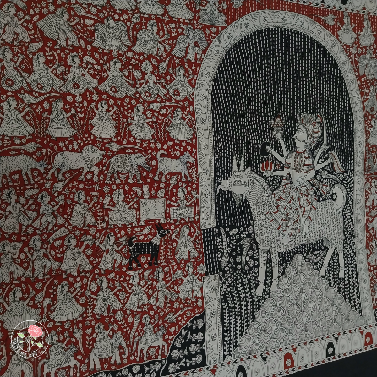 Pavagadh wali Durga - Mata ni Pachedi painting by Padma Shri awardee