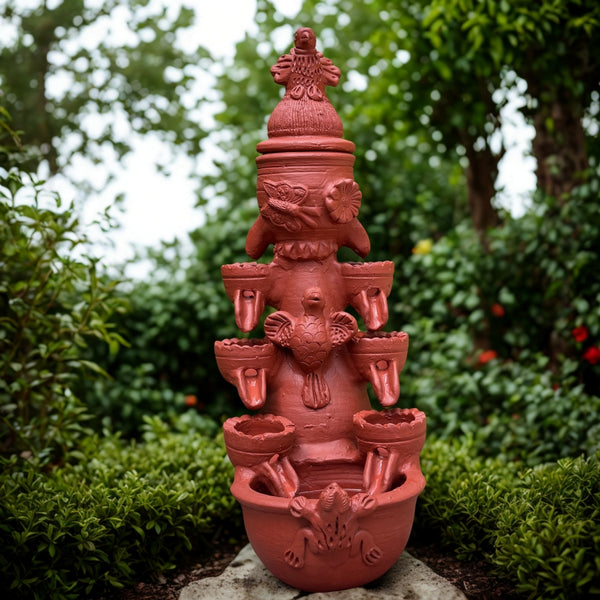 Bird Terracotta Fountain For Garden