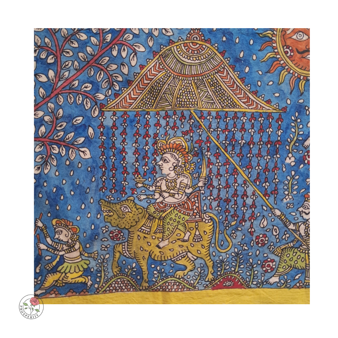 Sherowali - The Rider of Lion - Mata ni Pachedi Painting (20" x 14")